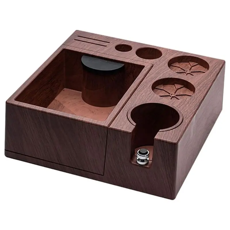 【Great Sale】Coffee Tool Holder Espresso Tamping Station 51-58Mm Multifunctional Coffee Tamper Stand For Worktop Bar Shop