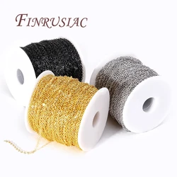 Metal Flat O Shape Chain 18K Gold Plated 1.5MM Thin Chains,Necklace Chain,Handmade DIY Jewelry Making,Wholesale Bulk Metal Chain