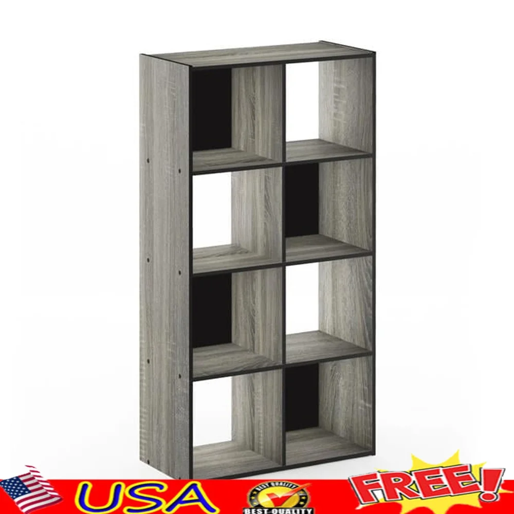 

Sturdy MDF Cube Storage Cabinet 8 Shelves Easy Assembly Contemporary Design Fits Office Kids Room MultiColor Options