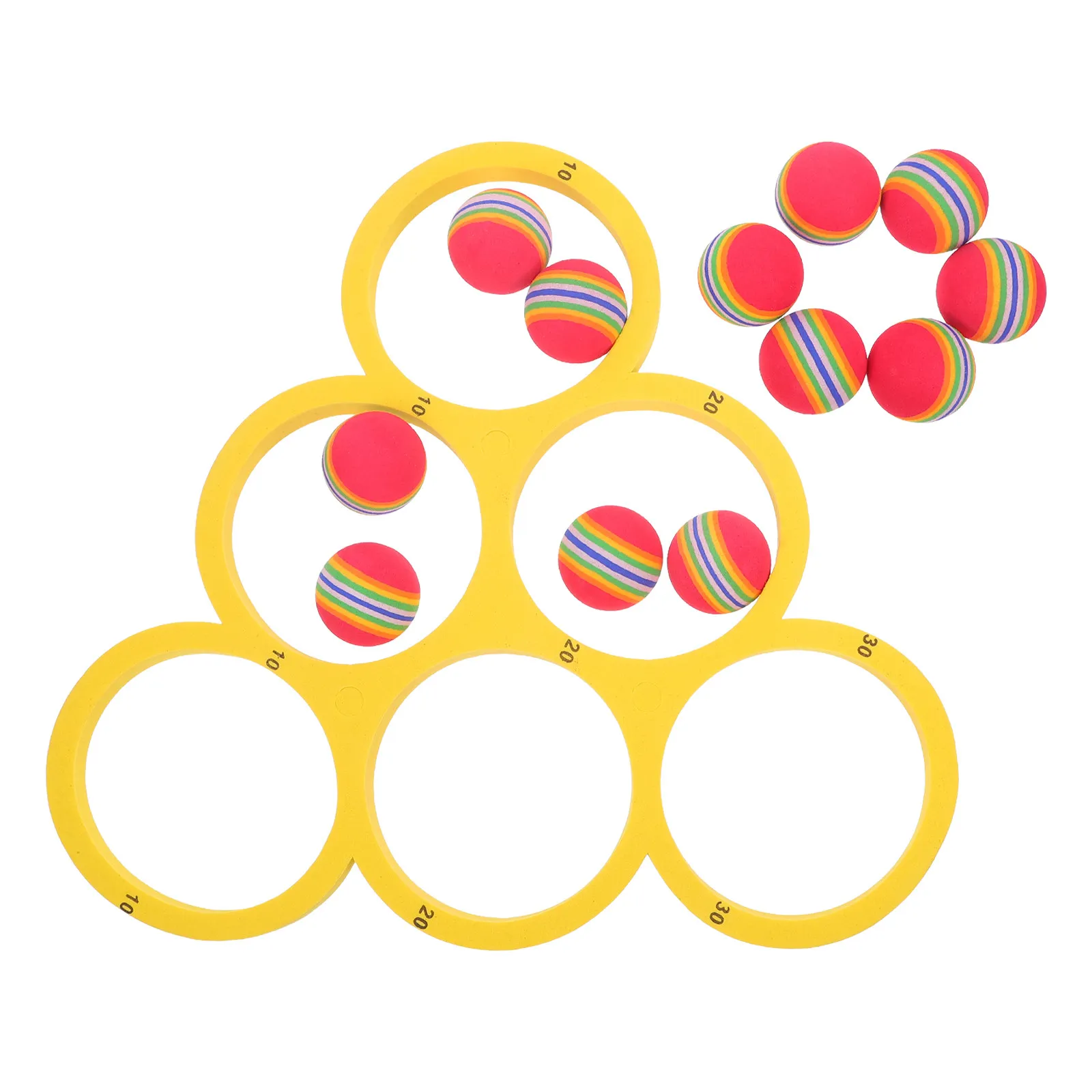 1Set Pool Ring Toss Game Set Yellow Eva Floating Throwing Circles with Score Markings Family Pool Toss Games Outdoor Water