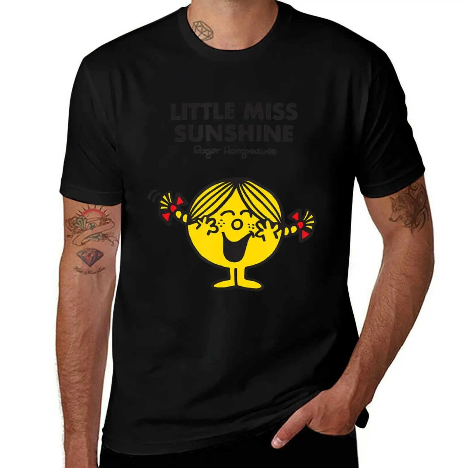 Mr. Men Little Miss Sunshine Happy Cute T-Shirt Athletic Quick Dry for Men T-Shirt
