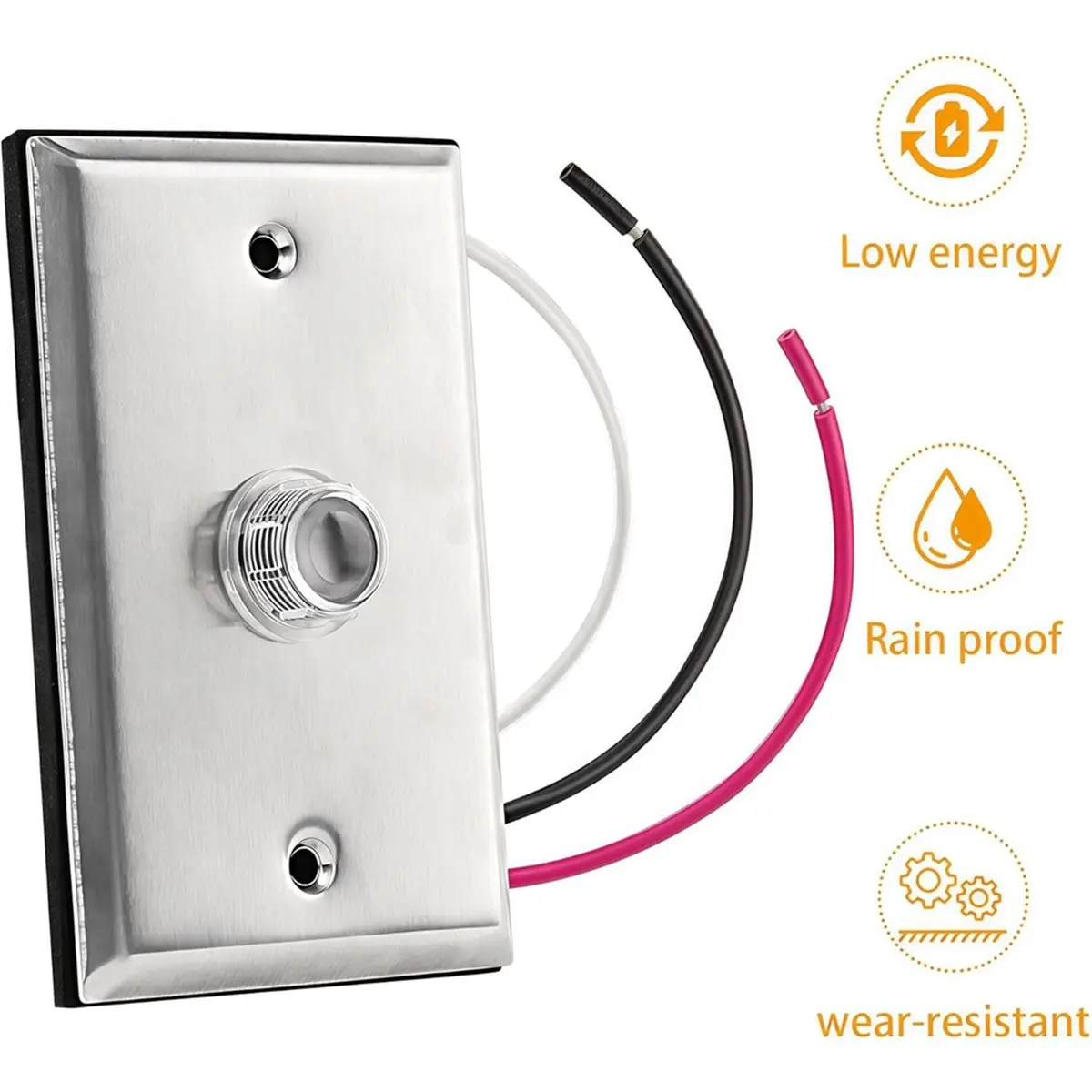 ABFIBG Photocell Sensor for Outdoor Lights W/Wall Plate ,Dusk to Dawn Wire-in Switch Photoelectric Control for Outdoor Lighting