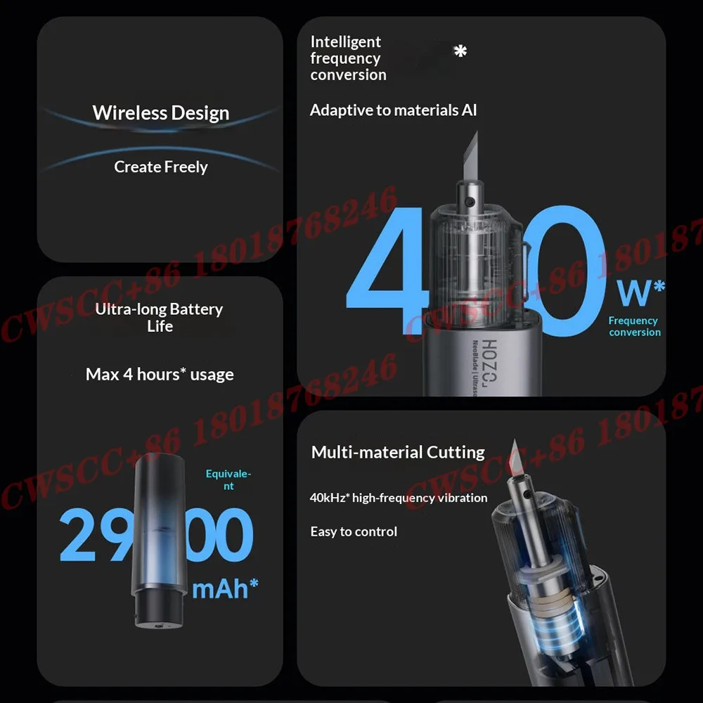 40kHz Wireless Ultrasonic Cutting Knife Handheld Portable Multi-purpose Carving, Cutting, 3D Printing, DIY Power Tool