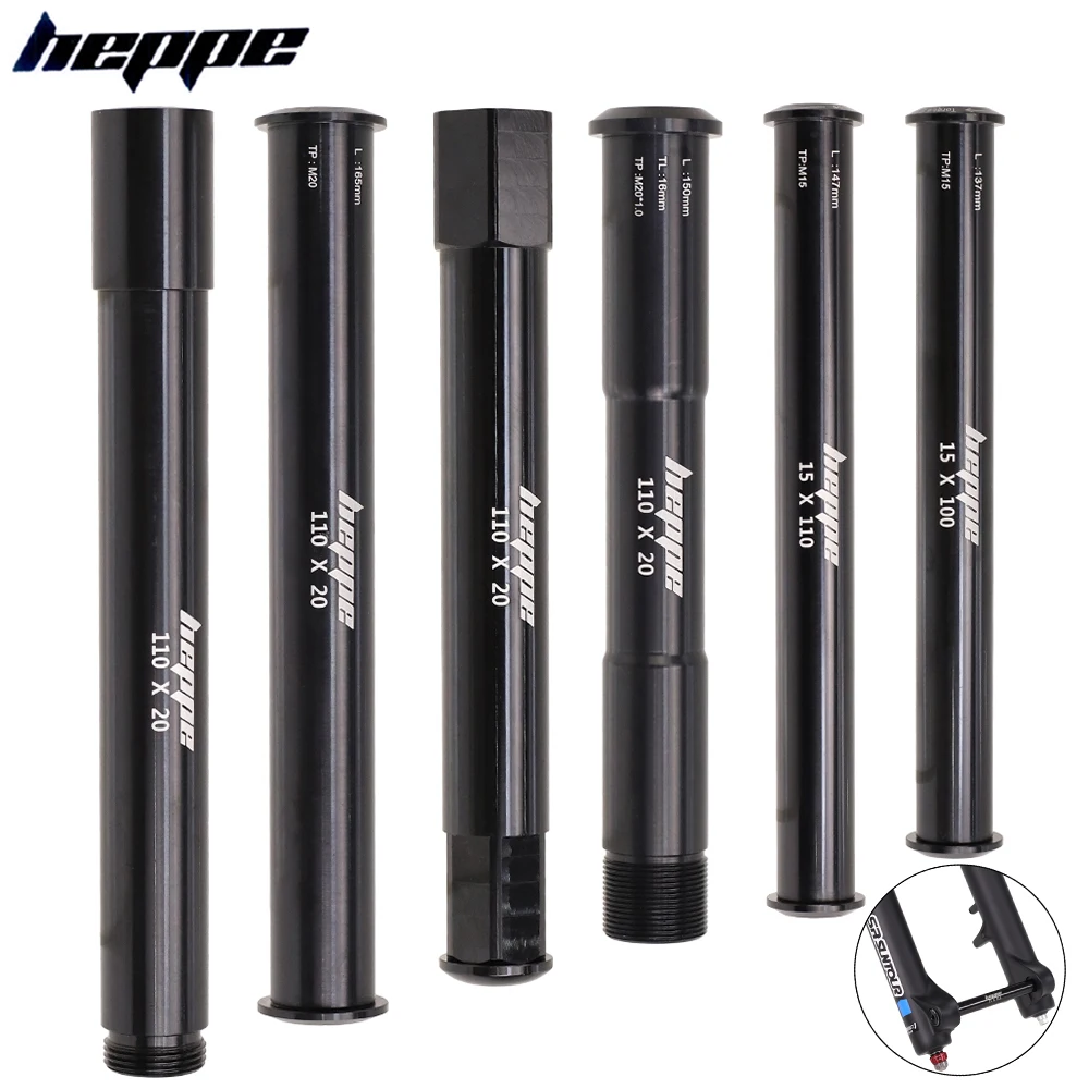 Hippe bicicleta através do eixo garfo dianteiro através do eixo 15x1 0/110 20x110 para sr suntour/fox/marzoccchi/manitou garfo dianteiro eixo do cubo da roda da bicicleta