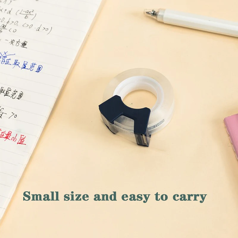 [k]Writable Clear Adhesive Tape with Tape Cutting Tool Protable Tape Dispenser