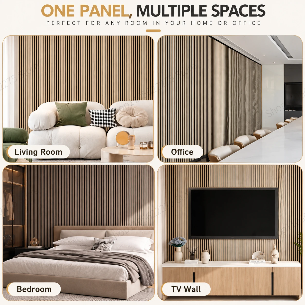 3D Slat Wall Panel Roll, Peel and Stick Wood Look Wall Covering, Thickened Self-Adhesive Decor for Living Room, Bedroom & Office
