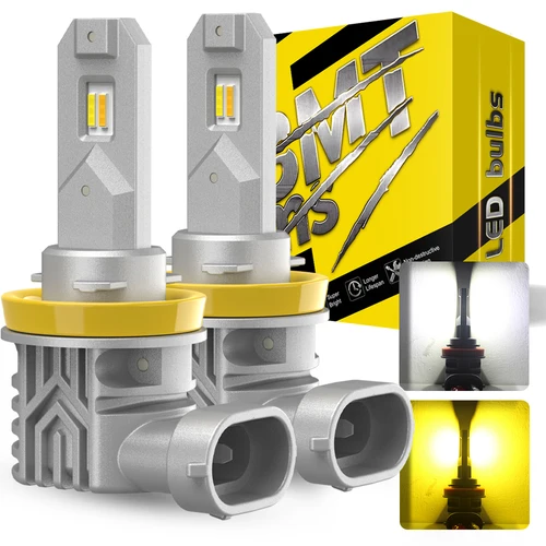 Imagen 1 del producto BMTxms 8000LM Canbus H8 H11 H16 luz antiniebla LED H10 9145 9006 LED antiniebla DRL lámpara diurna blanco amarillo doble Color Switchback LED 12V