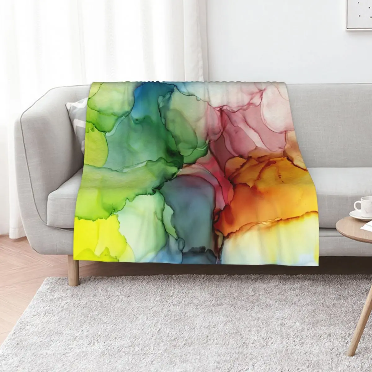 Stormy Spectrum Abstract Rainbow Painting Throw Blanket heavy to sleep Loose Hairys Soft Big Bed Fashionable Sofa Blankets