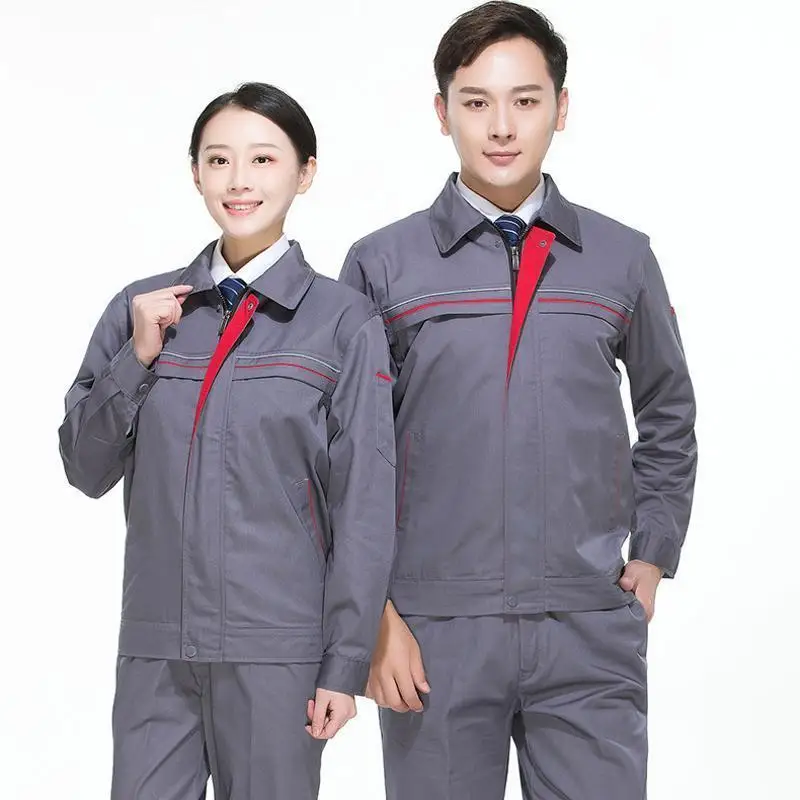 Spring Autumn Long Sleeved Workwear Men Wear Resistant Construction Workshop Auto Repair Welding Machinery Clothes Print Logo