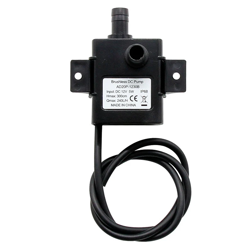 Small Water Pump, 12V DC Silent Water Cooled Brushless Cooling Water Pump Waterproof Centrifugal Pump For Pet / Pond Etc