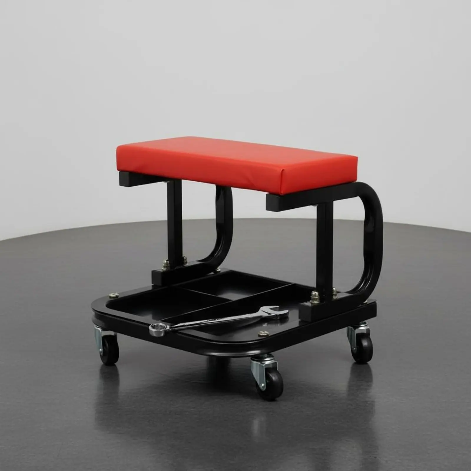 

Rolling Garage Stool with Tool Tray 360-Degree Rotate Casters Padded Mechanic Rolling Seat for Auto Repair, Workshop