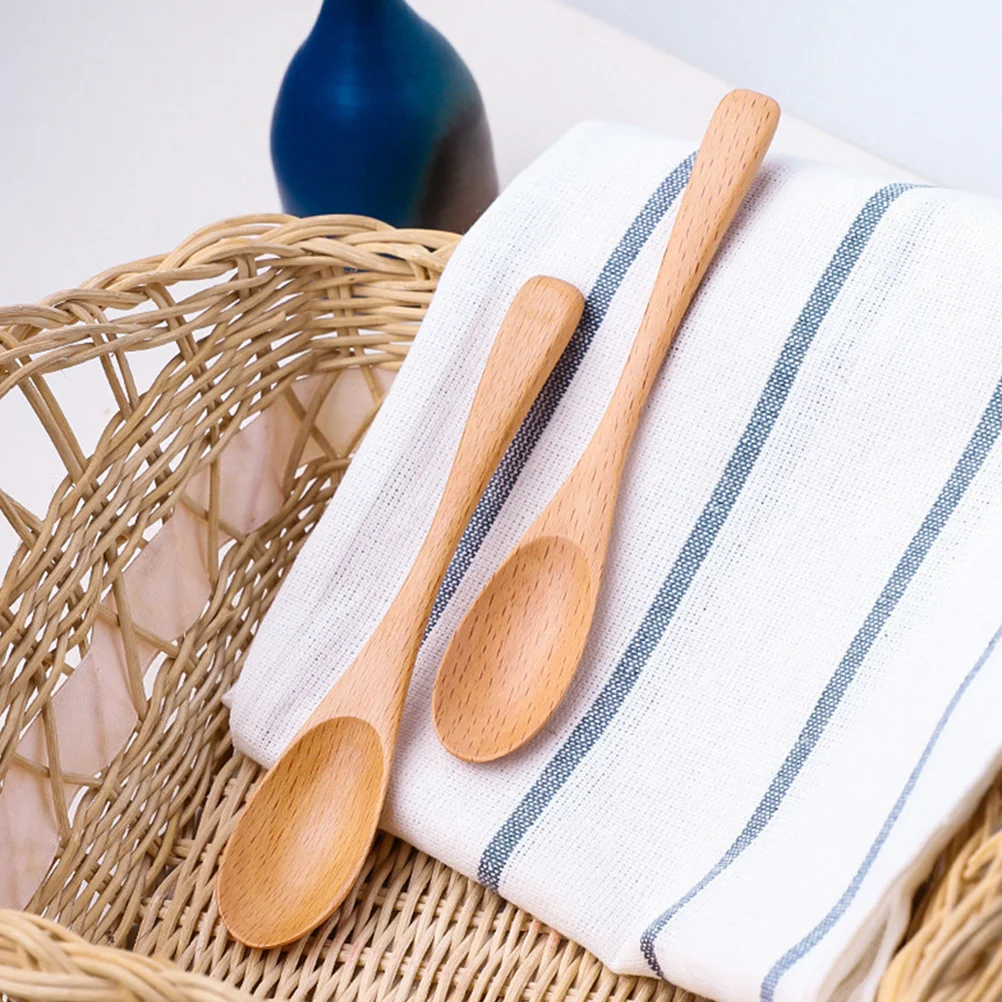 

2Pcs Wooden Spoons Multipurpose Natural Material Comfortable Use for Family Parties Birthday Gifts Cooking Serving