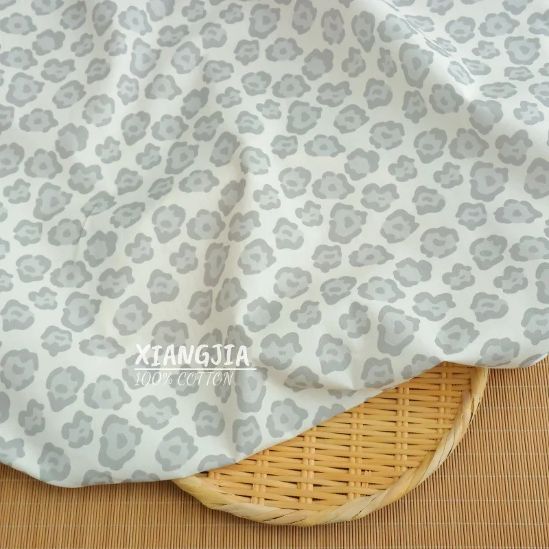 140x50cm 100% Baumwolle 40s Poplin Dopamin-Farbe Leopardenmuster Oberteil Hemdkleid Langer Rock Kinderbekleidungsstoff – Detail 3