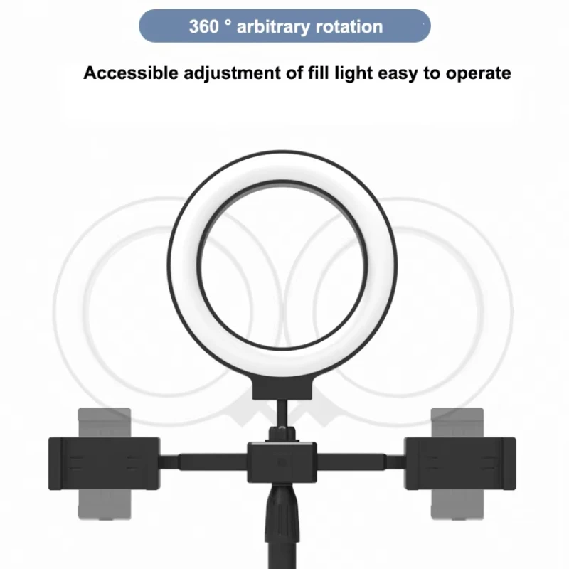 Светильник для камеры 2025, кольцевой светильник с двумя камерами, автоспуск, кронштейн для красоты, настольный светодиодный круг для ноутбука, комплект освещения, подарки, новинка