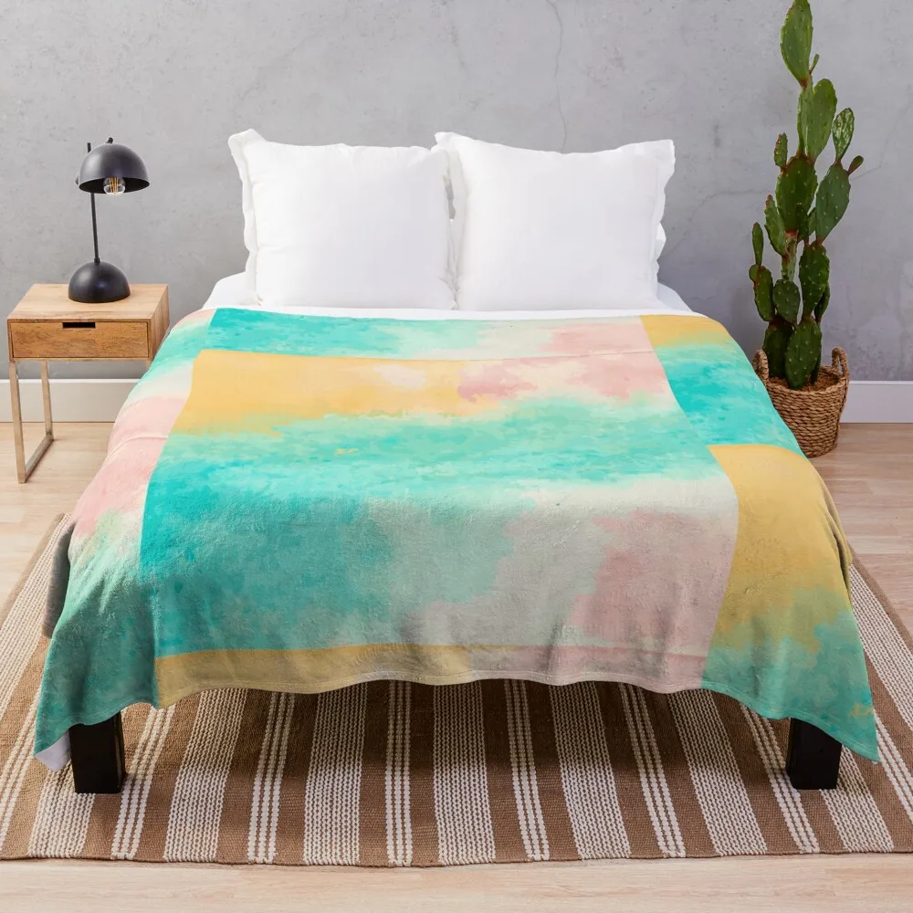 Watercolor wallpaper Throw Blanket For Decorative Sofa Plaid Thermal Flannel Fabric Blankets