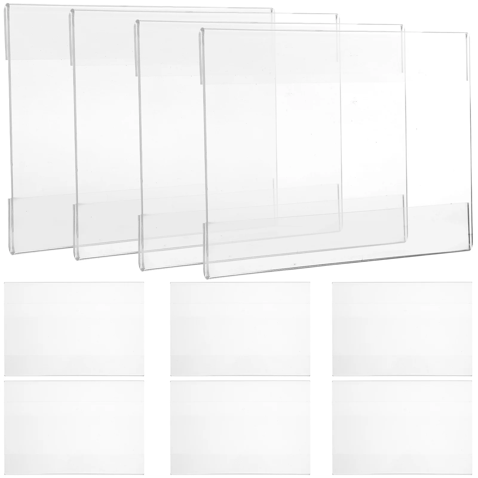 10 Pcs 10x15cm Acrylic Wall Sign Holder Transparent Price Tag Display Shelf Rack Label Merchandise Poster Frame