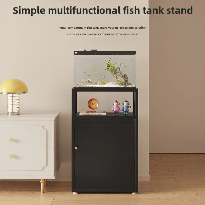Italian Metal Aquarium Stand Large Capacity Heavy Duty Cabinet for Fish Tank Elevation Living Room Multi Function Storage Shelf