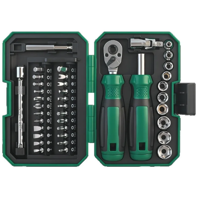 Generic 40pc CRV Ratchet Wrench Socket Screwdriver Tool Kit