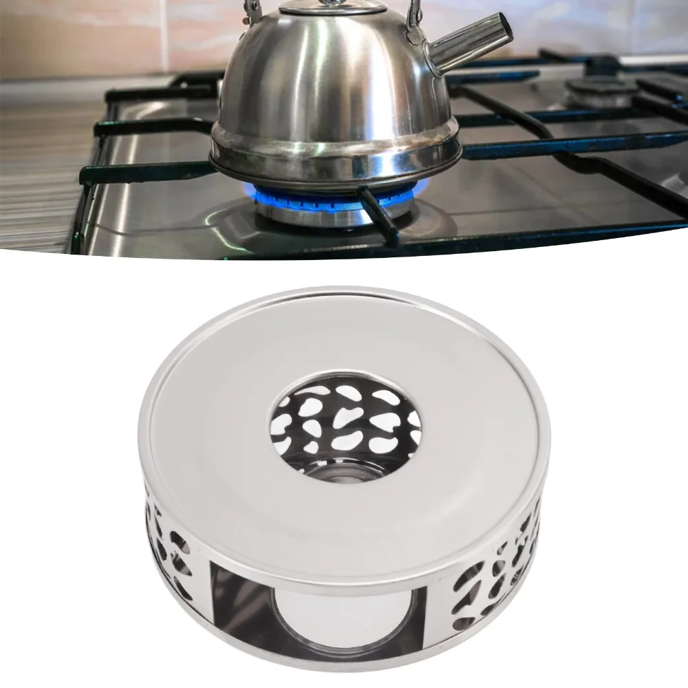 Picture 4: Stainless Steel Teapot Heater Ventilation Hole Hollow Design Tea Warmer Silver Brushed Finish Teapot Warmer Coffee Heating