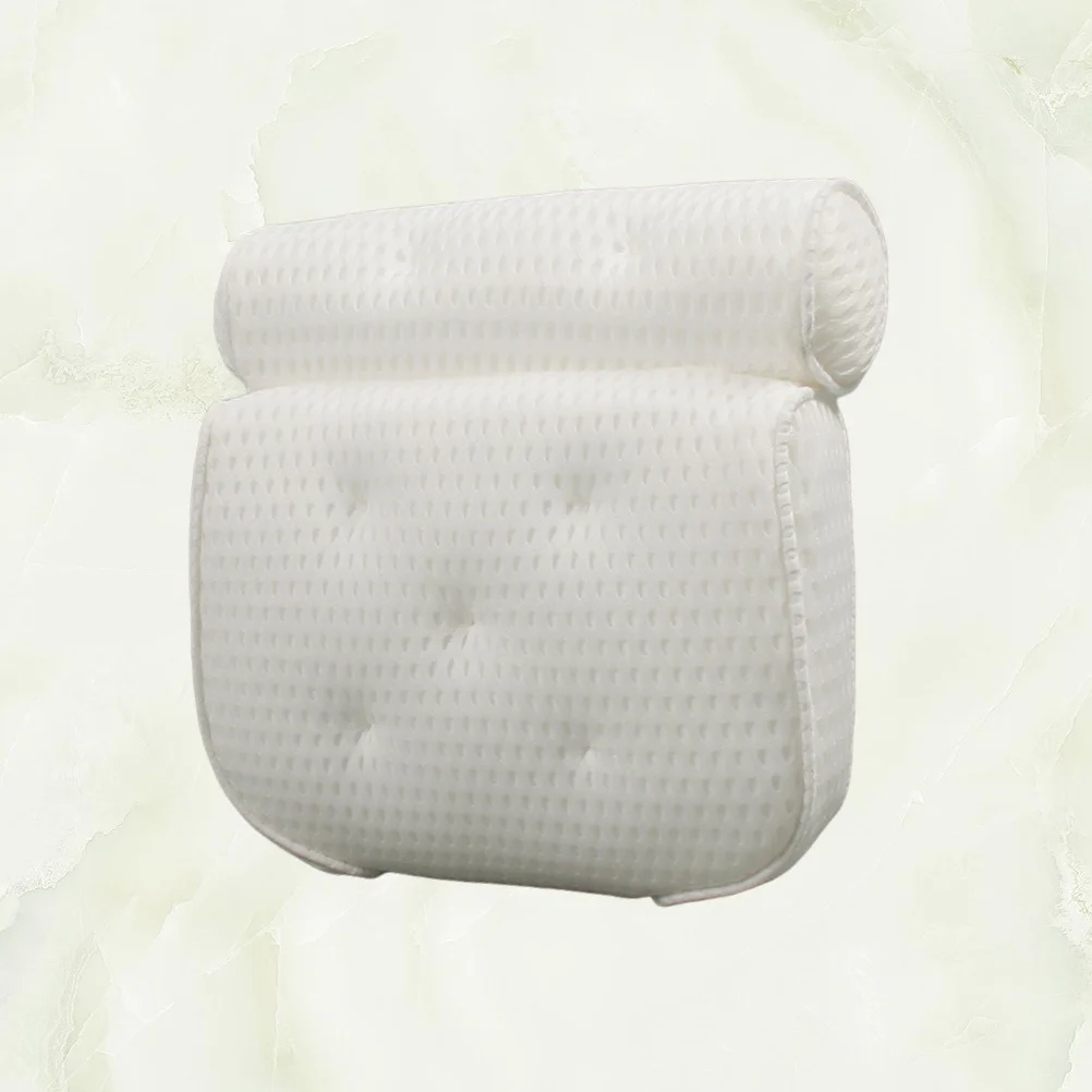 

7pcs Premium 4D Mesh Tub For Head Neck Support Strong Suction Head Neck Rest Pillow Spa Bath Relaxation Pillow White
