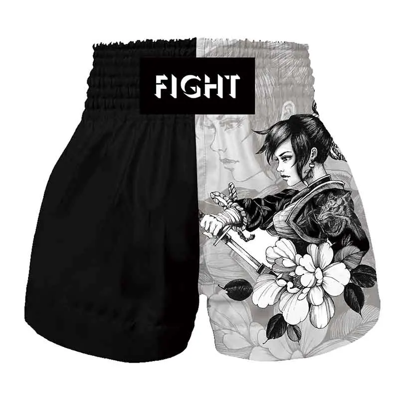 Spodenki Muay Thai, spodnie do kickboxingu, dziecięce, dla dorosłych, oddychające, MMA, brazylijskie jiu-jitsu, treningowe, do walki, spodenki bokserskie, damskie, fitness