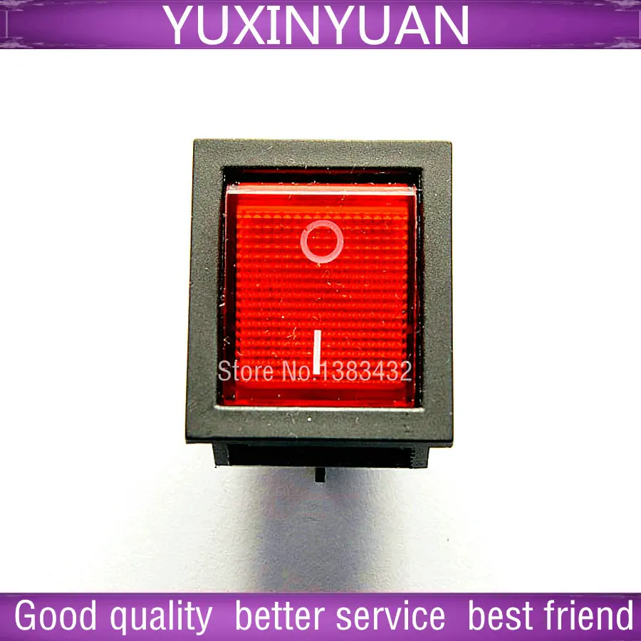 5PCS/LOT  Large ship type switch KCD4-201 red 4 feet become warped plate with a light switch 16 band 2 a/250 v YUXINYUAN IC CHIP