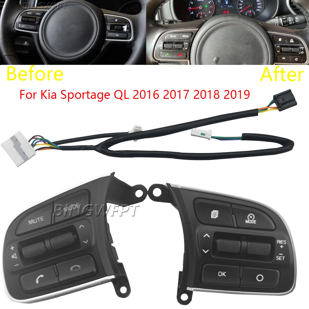 

Для Kia Sportage QL 2016-2019: кнопка управления аудиосистемой, Bluetooth, круиз-контролем, многофункциональный переключатель на руле 96720-D9010