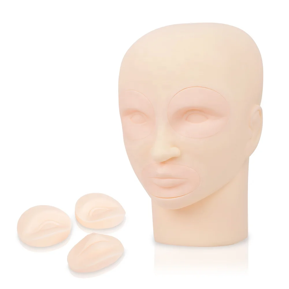 Reusable 3D Silicone Practice Head Detachable PMU Tattoo Training Tool for Beginners