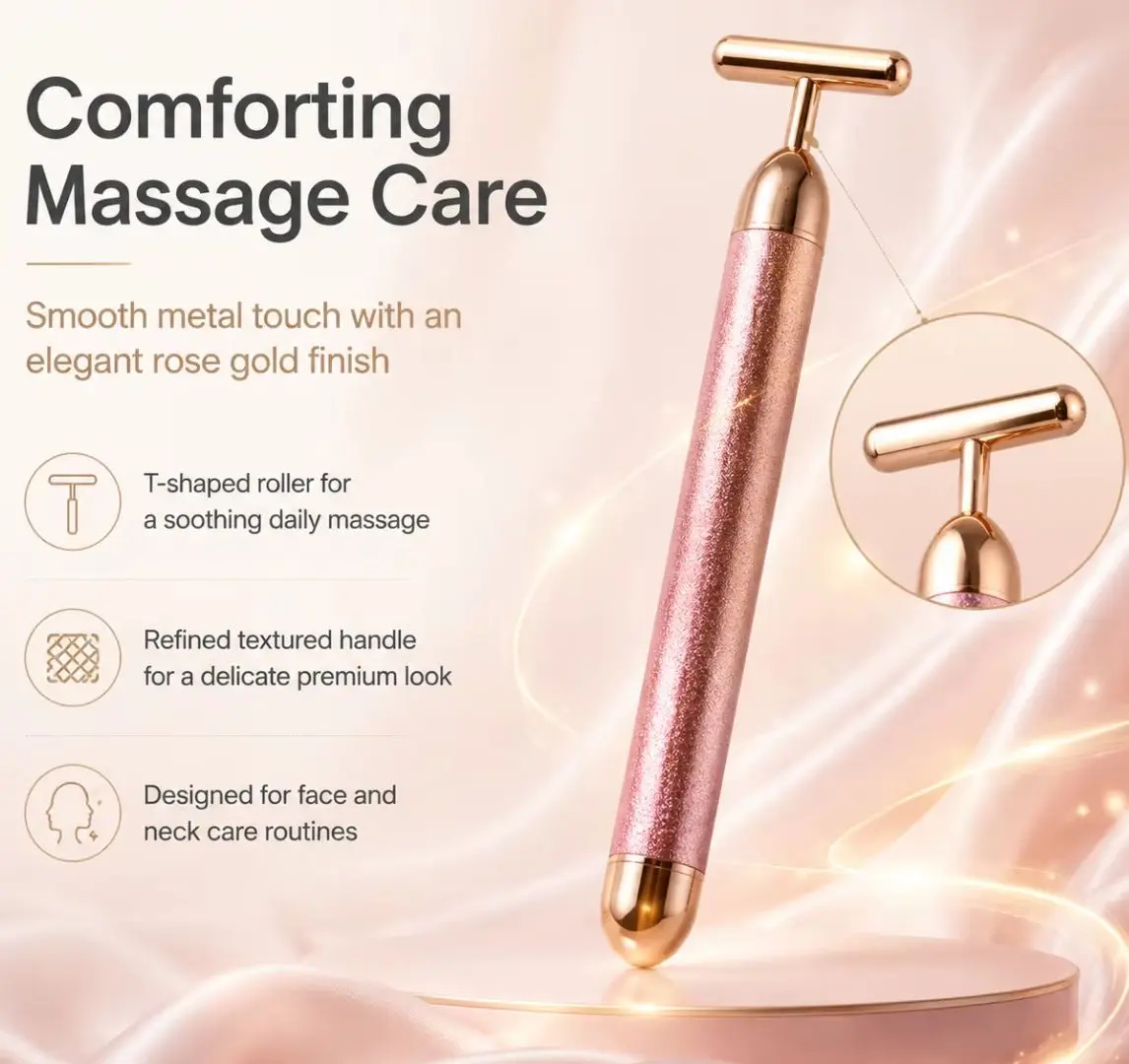 T Facial Electric Derma Facial Slimming Beauty Bar Pulse Firming Massager Roller  Eye Face Care Tool