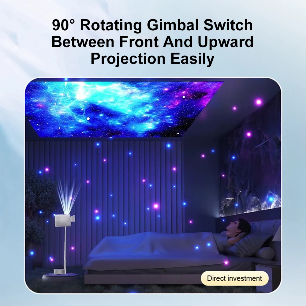 เอเวอรี่คอม YG627 มินิสมาร์ทโปรเจคเตอร์ 750 ANSI ลูเมน LED WIFI บีมเมอร์สนับสนุน 4K 1080P ลำโพงบลูทูธแบบพกพาลำแสงพร้อมขาตั้ง