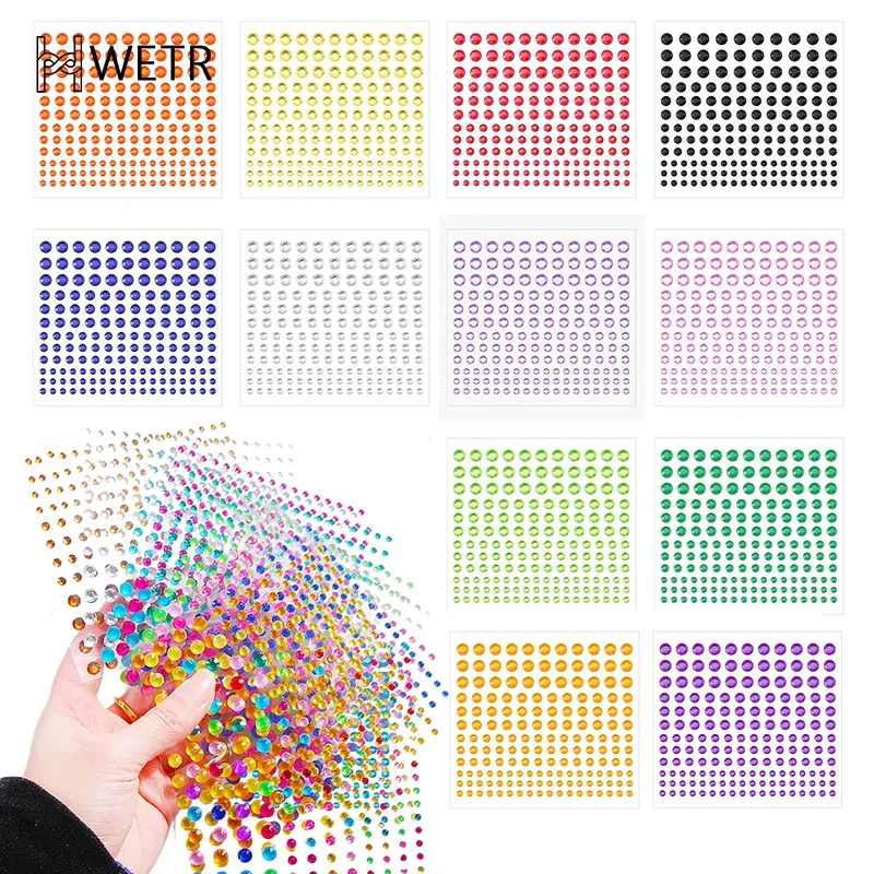 165Pcs/Sheet Face Jewelry Decoration Rhinestone Crystal Kids Toy DIY Diamond Stickers Eye Makeup Self-adhesive Nail