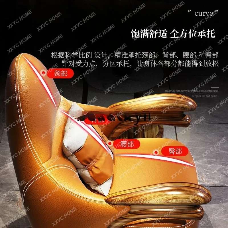 

Новый китайский кожаный диван из черного дерева, современный вращающийся стул из массива дерева для спальни