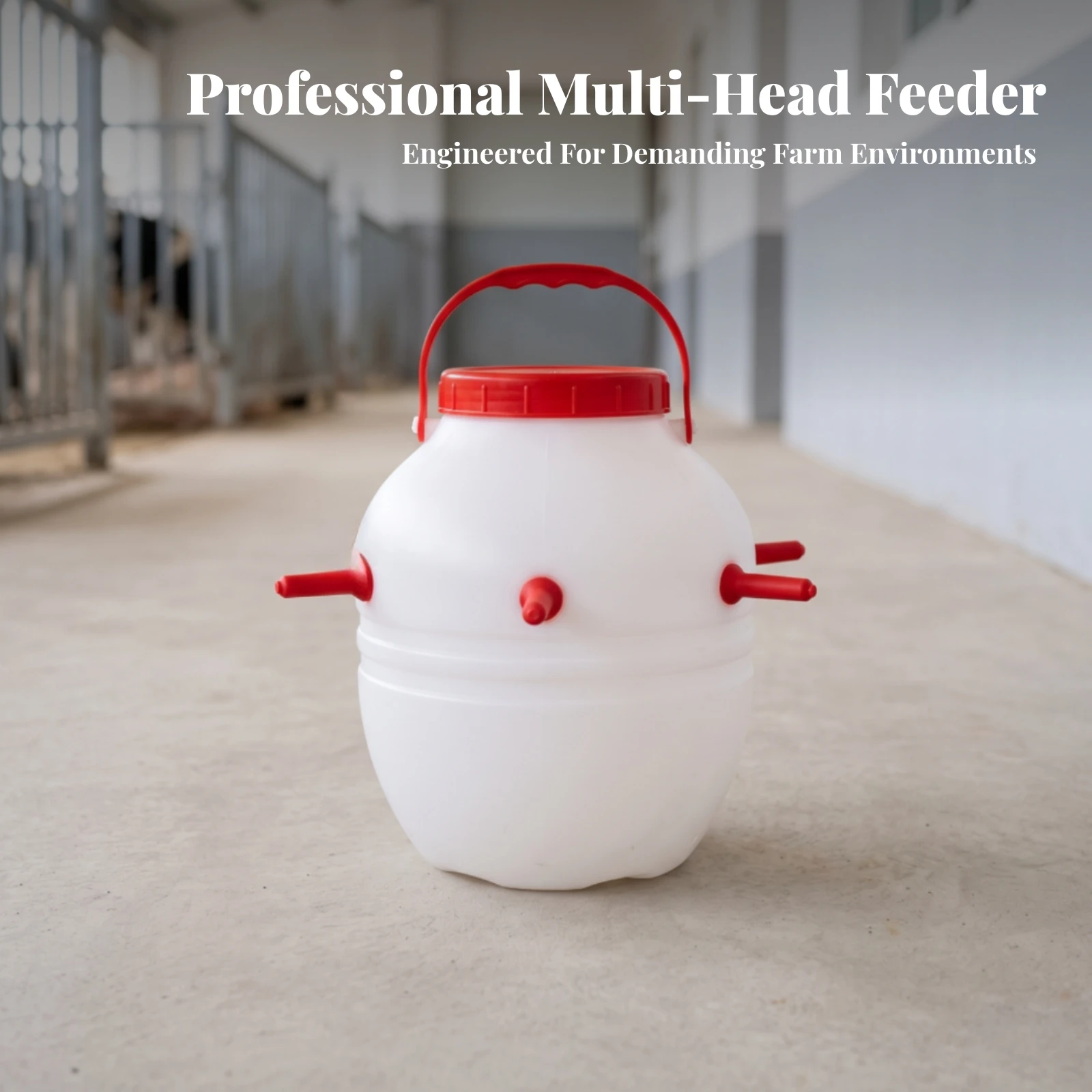 Lamb Feeder with Nipples Large-Capacity Multi-Nipple Livestock Feeding Container Piglet Nursing Bottle with Screw Cap