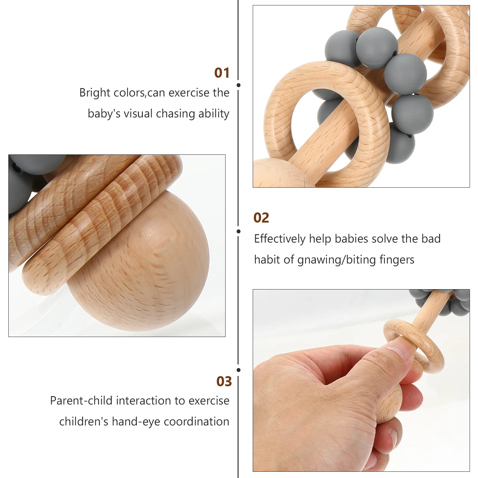 Sound-making Kids Infant Wood Wooden Early Educational Plaything Grasping