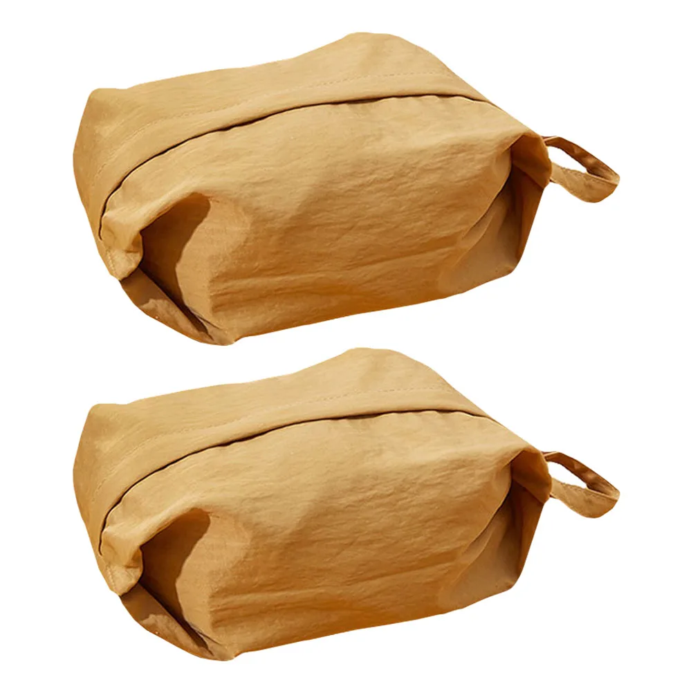 

2pcs Portable Makeup Bag Durable Lightweight Travel Organizer Large Capacity Storage Accessory For Summer Vacation