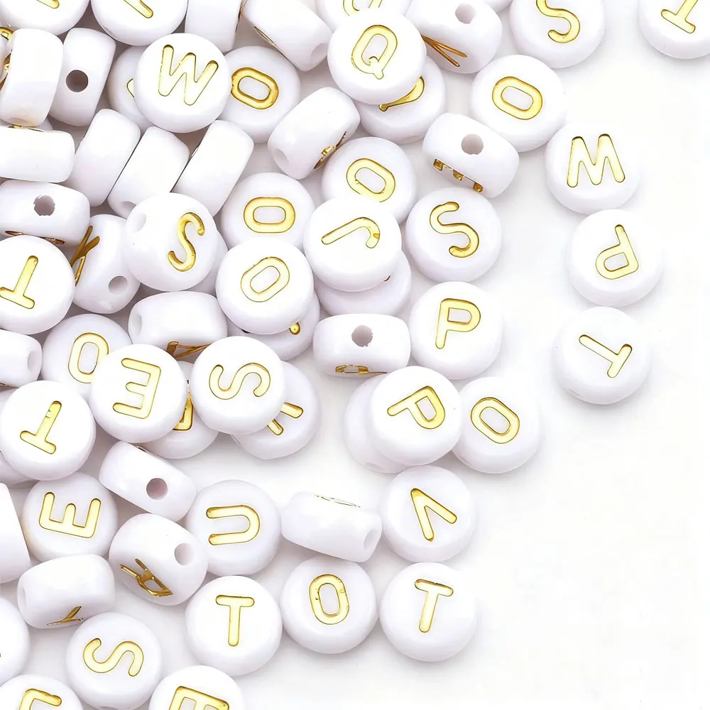 199/499/999 قطعة خرز حرف دائري من الأكريليك ، إكسسوارات تزيين المجوهرات ذاتية الصنع ، عيد الحب ، عيد الميلاد ، هدايا عيد الشكر