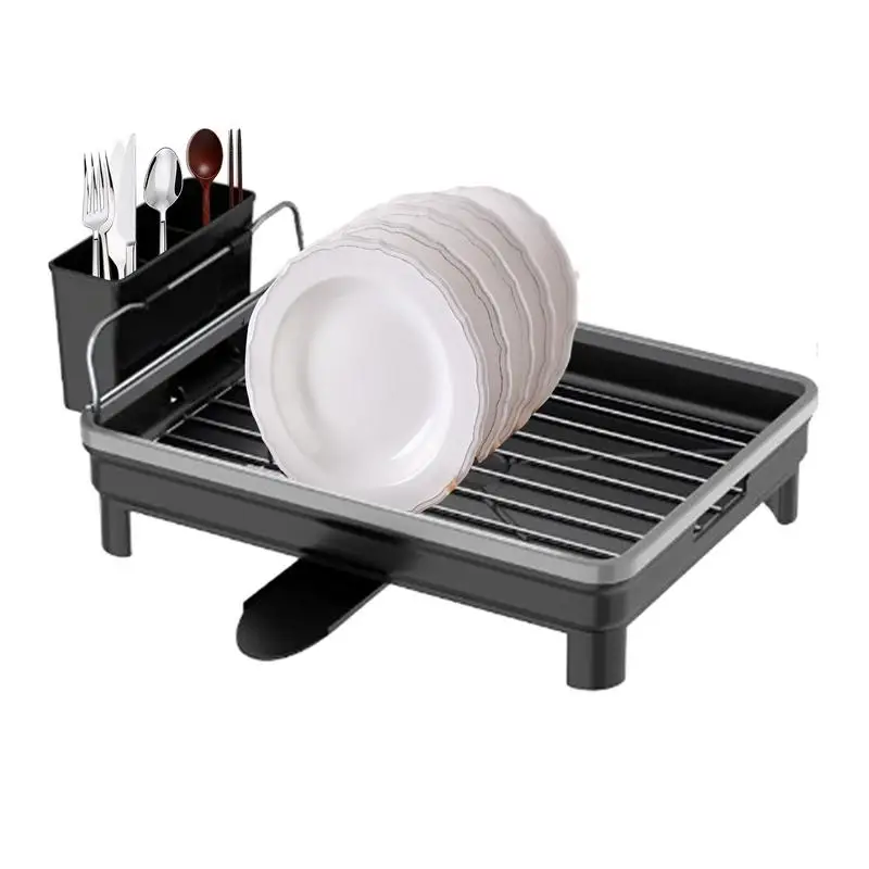 

Kitchen Dish Drying Rack Countertop Dish Rack Stainless Steel with Drip Tray Kitchen Drying Rack Drying Dish Organizer Utensil