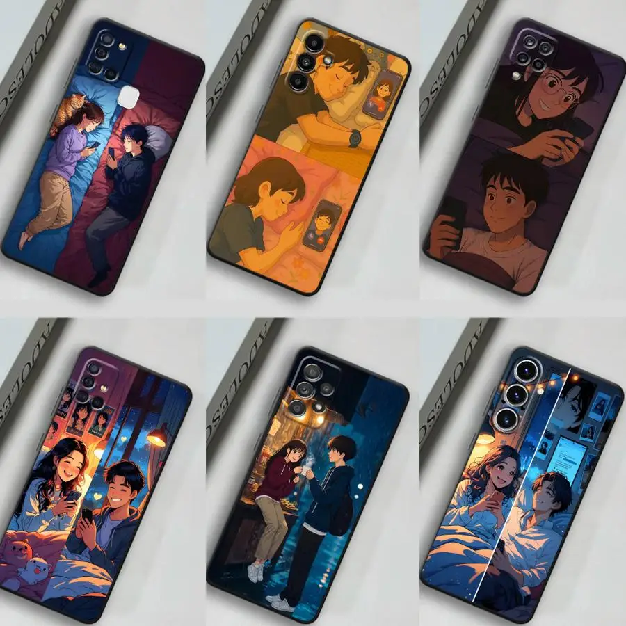 Couple Fashion Cute Phone Cover Case for Samsung Galaxy A30s A06 A05 A50 A56 A04 A03 A20s A02s A53 A71 A73