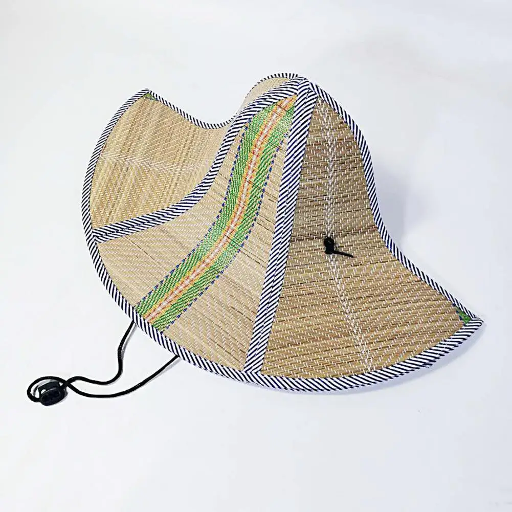 Rattan Hat  Folding   Outdoor Hat Wide Brim Unisex Fishing Straw Cap