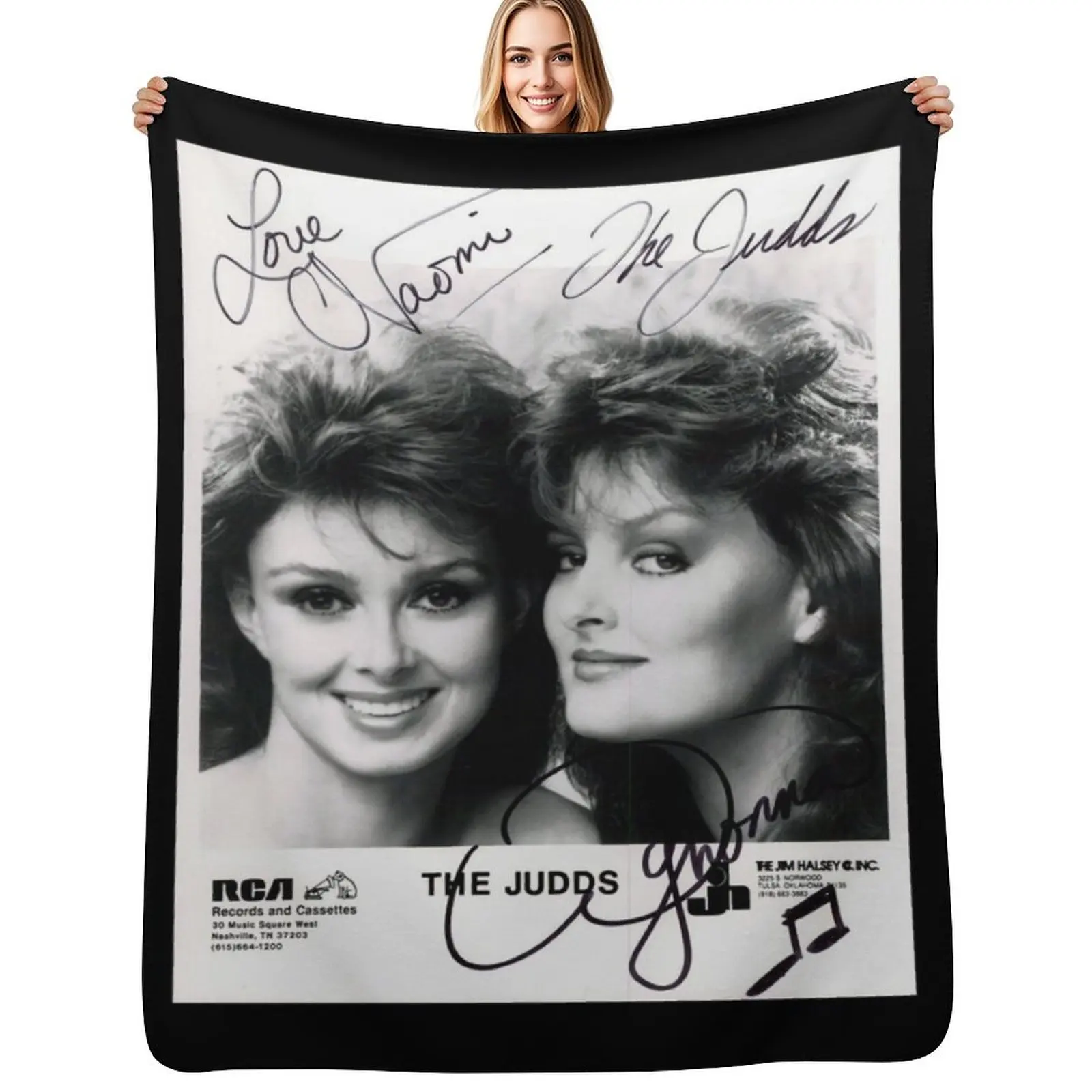 

The judds Naomi and Wynonna Judd signed Throw Blanket Warm Sofa Throw for winter Flannel Fabric Blankets