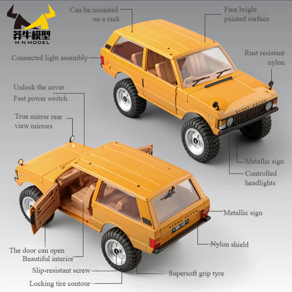 MN168 1:12 سيارة الرجعية مع أضواء LED كامل النطاق محاكاة المهنية على الطرق الوعرة تسلق سيارة التحكم عن بعد مركبة يتم التحكم بها عن بُعد نموذج اللعب
