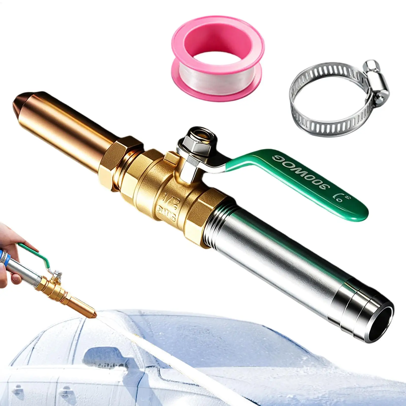 6mm Multi-functional High-pressure Nozzle Brass Brass Water Gun Nozzle Powerful Portable Sprinkler Car Wash Sprayer
