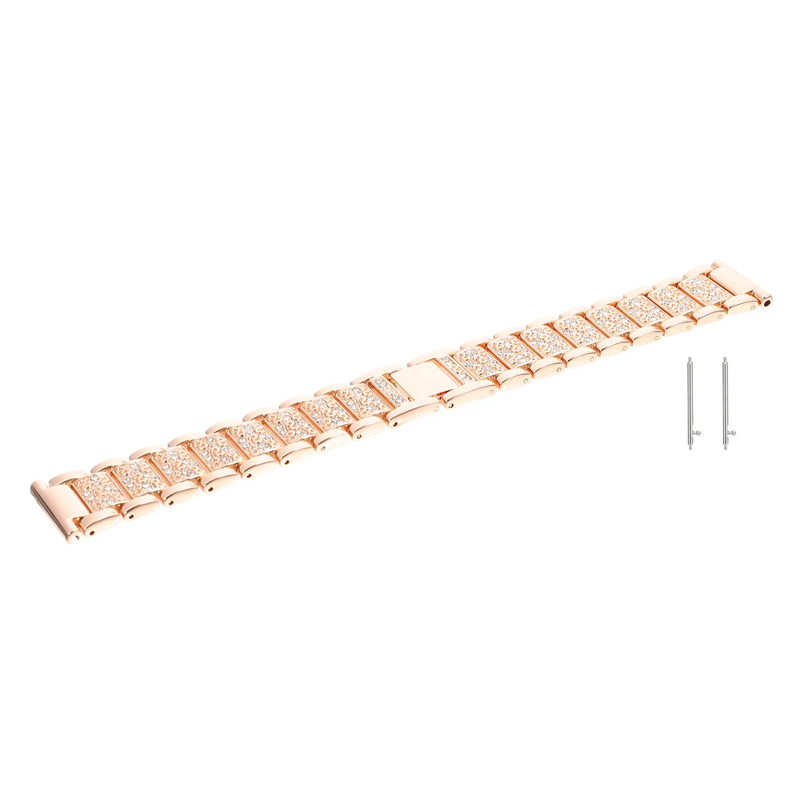 

Luxury Three Bead Diamond Stainless Steel Watch Band Adjustable Comfort Fit Smartwatch Strap for 4 Universal