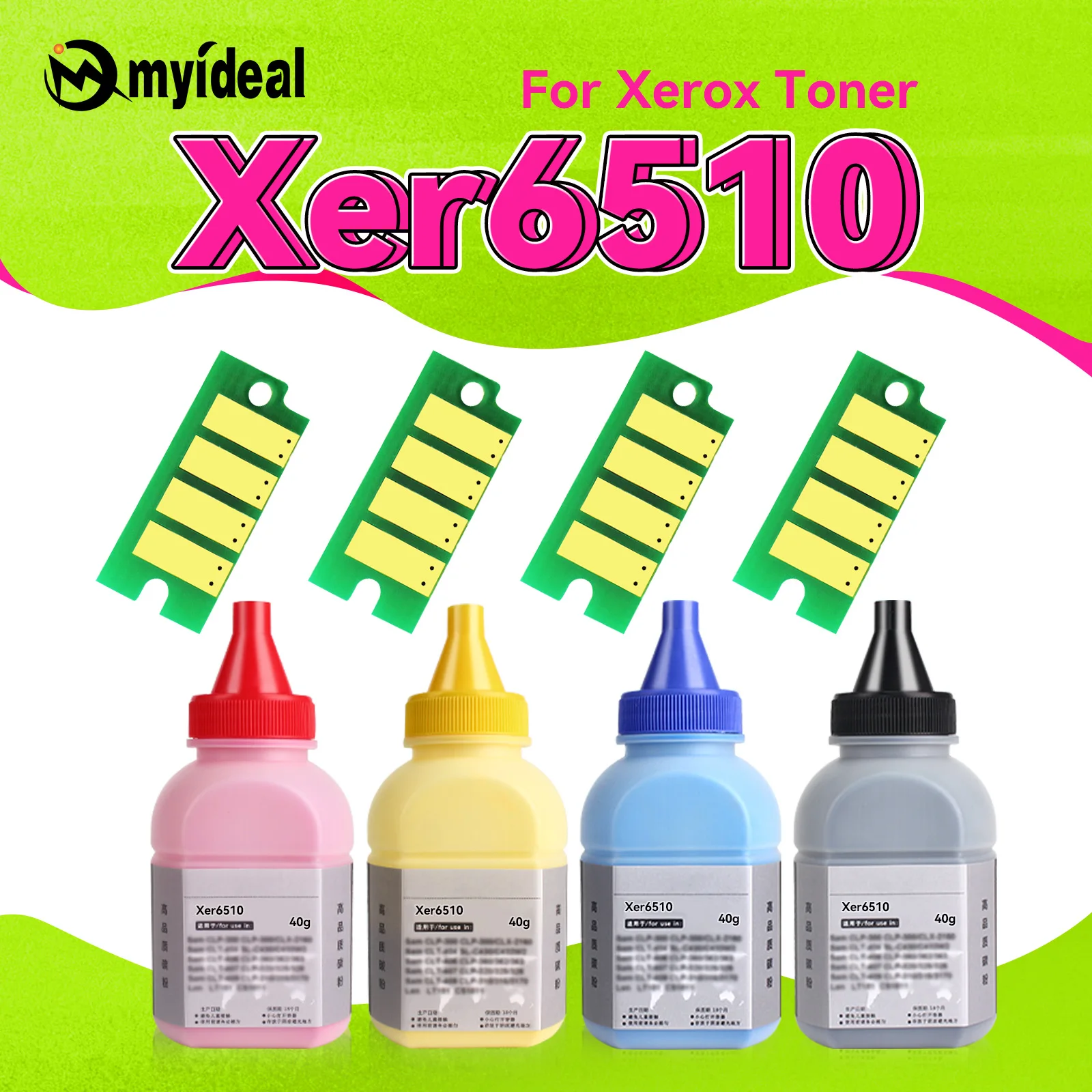 6510 6515 Toner Powder Compatible for Xerox Phaser 6510 WorkCentre 6515n 6600 6605 6655 Laser Printer Cartridge Refill with Chip