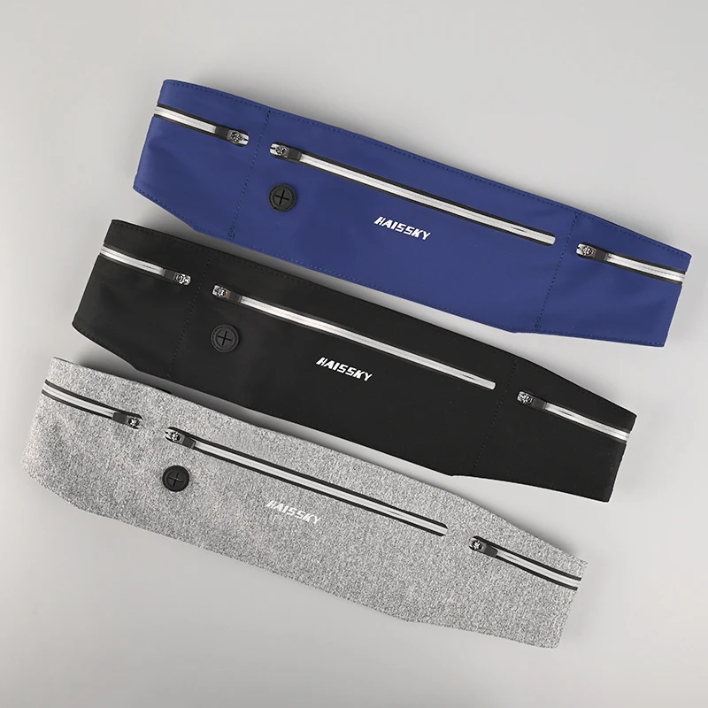 HAISSKY رقيقة جدا حزام ركض حقائب الرجال النساء الرياضة في الهواء الطلق Fitenss مرونة قابل للتعديل الخصر حزمة للهاتف سماعة مفاتيح