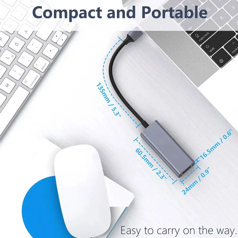 Compact USB 3.0 Network Adapter Low Latency Lightweight Wide Compatibility USB 3.0 Ethernet Adapter Network Transmission