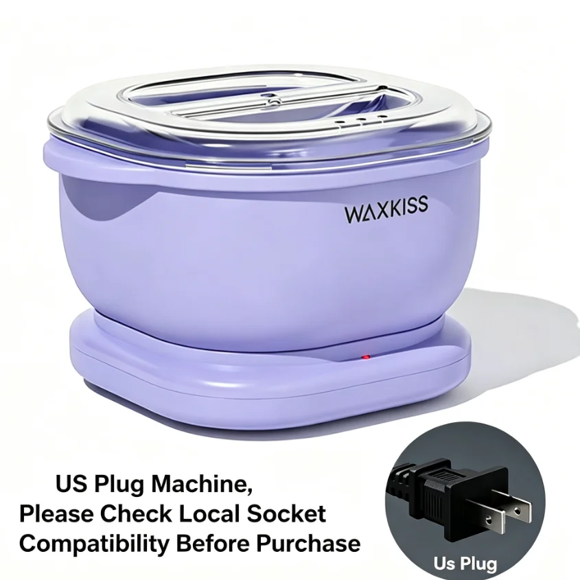 WAXKISS Silicone Wax Heater Kit, Portable Foldable Wax Machine, Fast Melting, Rose/Honey/Aloe/Chamomile Gentle Wax, Face Ear Eyebrow Beard Finger Hair Removal, Unisex One-Key, Non-Stick Silicone Easy Clean, Home Salon Travel Essential, Gift Box
