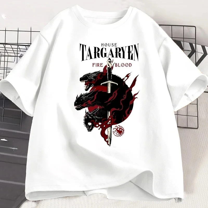 2026 Herren-T-Shirt „Game of Thrones“, modisches kurzärmeliges Baumwoll-T-Shirt, bedrucktes Freizeit-T-Shirt, Streetwear – Detail 13