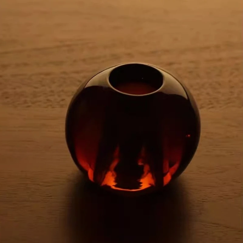 Brown Glazed Paperweight New Stationery Elegant Desktop Decoration Tea Room Cover Holder Incense Is Inserted Teaware Accessories