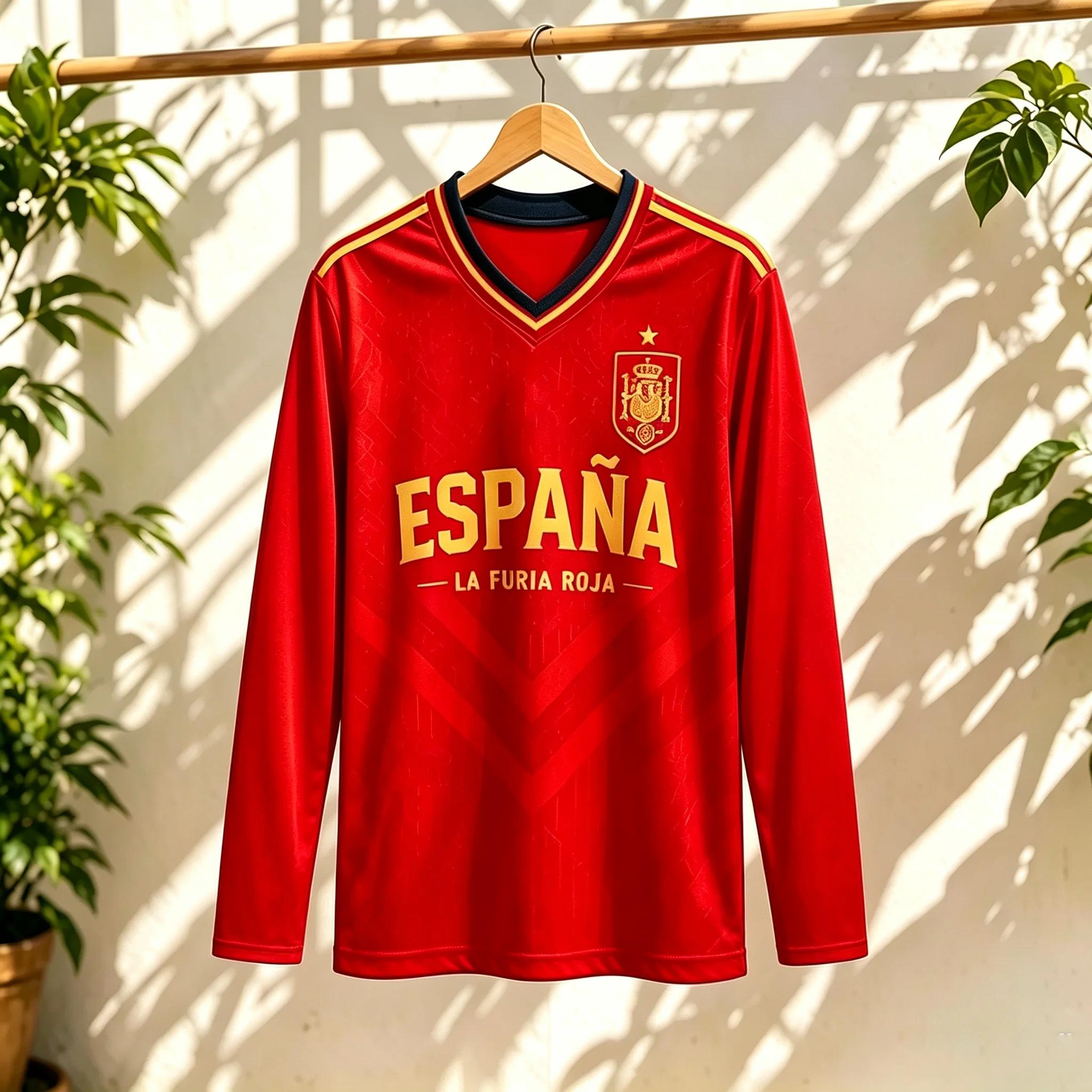 Unisex Spain Long Sleeve Soccer Jersey ESPAÑA LA FURIA ROJA No.10 2026 Athletic Football T‑Shirt for Men Women
